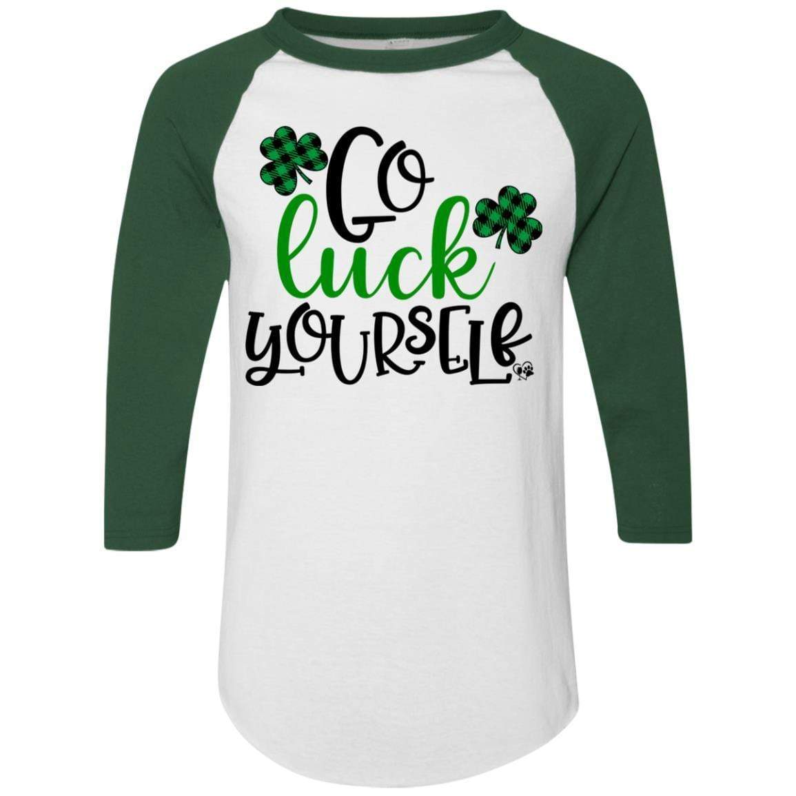 T-Shirts White/Dark Green / S Winey Bitches Co Colorblock Raglan Jersey WineyBitchesCo