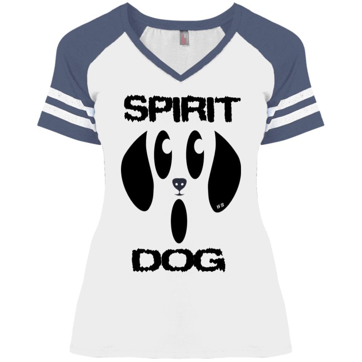 T-Shirts White/Heather Navy / X-Small WineyBitches.Co "Spirit Dog" Halloween Ladies' Game V-Neck T-Shirt WineyBitchesCo