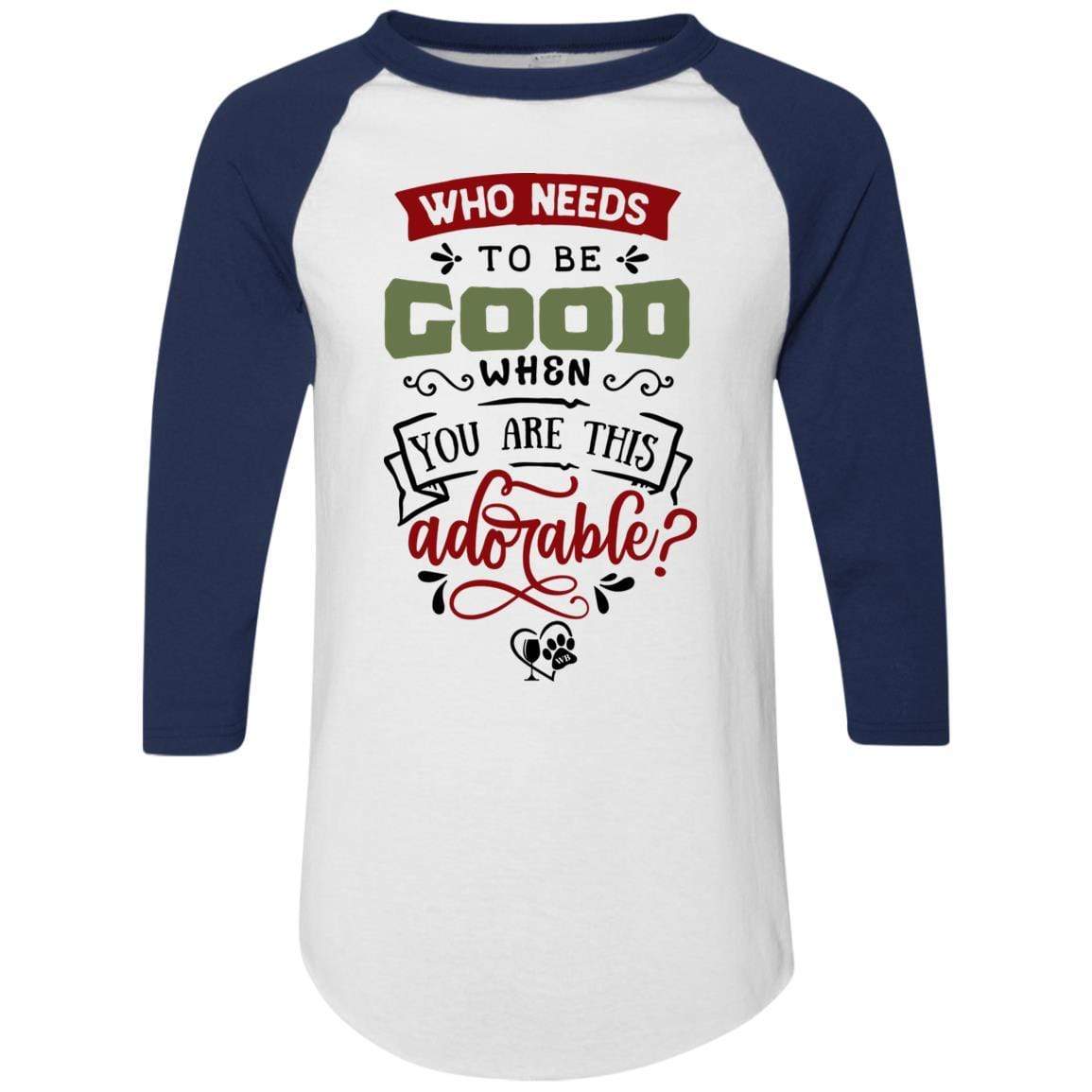 T-Shirts White/Navy / S WineyBitches.Co Colorblock Raglan Jersey WineyBitchesCo