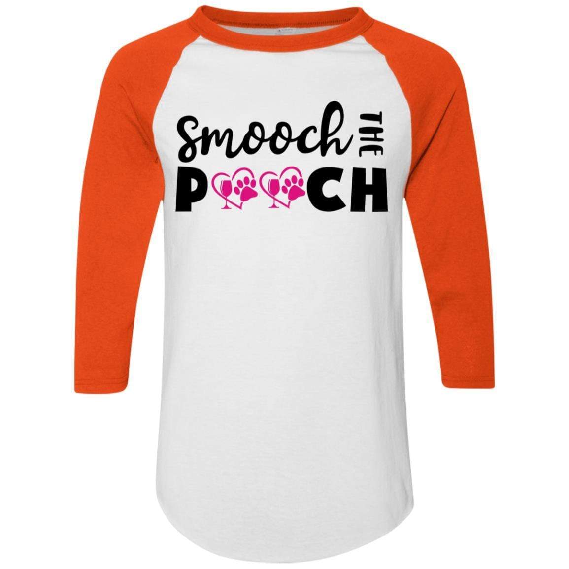 T-Shirts White/Orange / S Winey Bitches Co "Smooch The Pooch" Colorblock Raglan Jersey WineyBitchesCo
