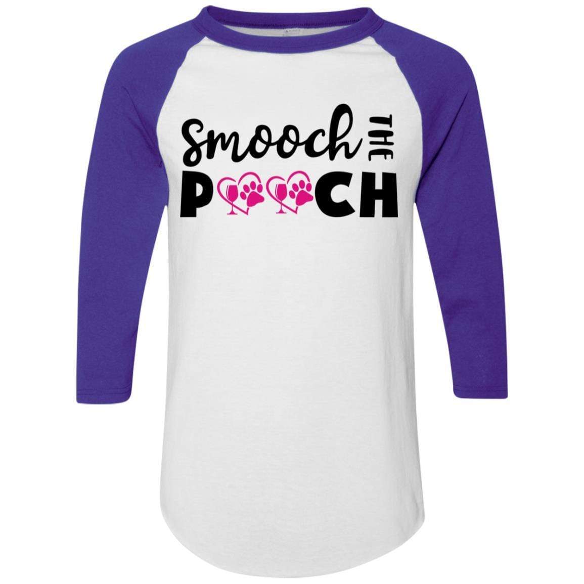 T-Shirts White/Purple / S Winey Bitches Co "Smooch The Pooch" Colorblock Raglan Jersey WineyBitchesCo