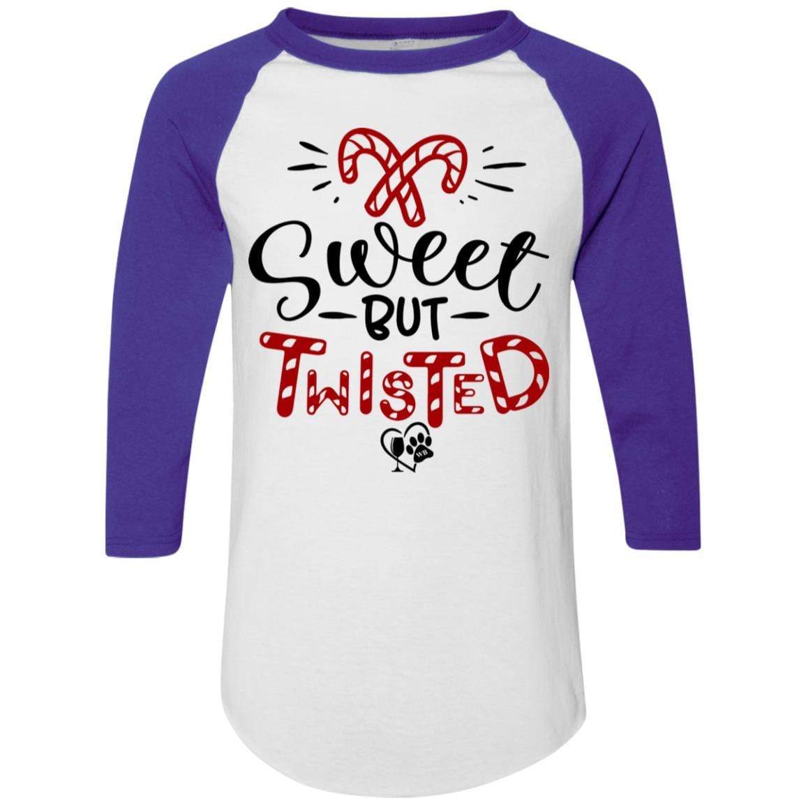 T-Shirts White/Purple / S WineyBitches.Co "Sweet But Twisted" Holiday Colorblock Raglan Jersey WineyBitchesCo