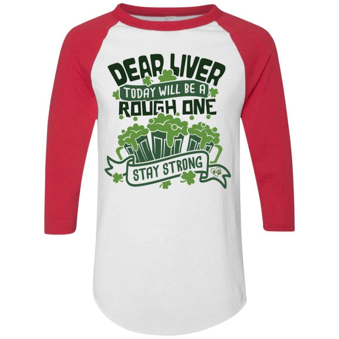 T-Shirts White/Red / S Winey Bitches Co Colorblock Raglan Jersey WineyBitchesCo