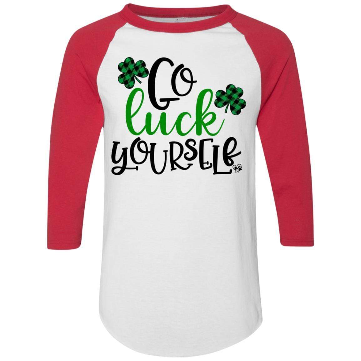 T-Shirts White/Red / S Winey Bitches Co Colorblock Raglan Jersey WineyBitchesCo