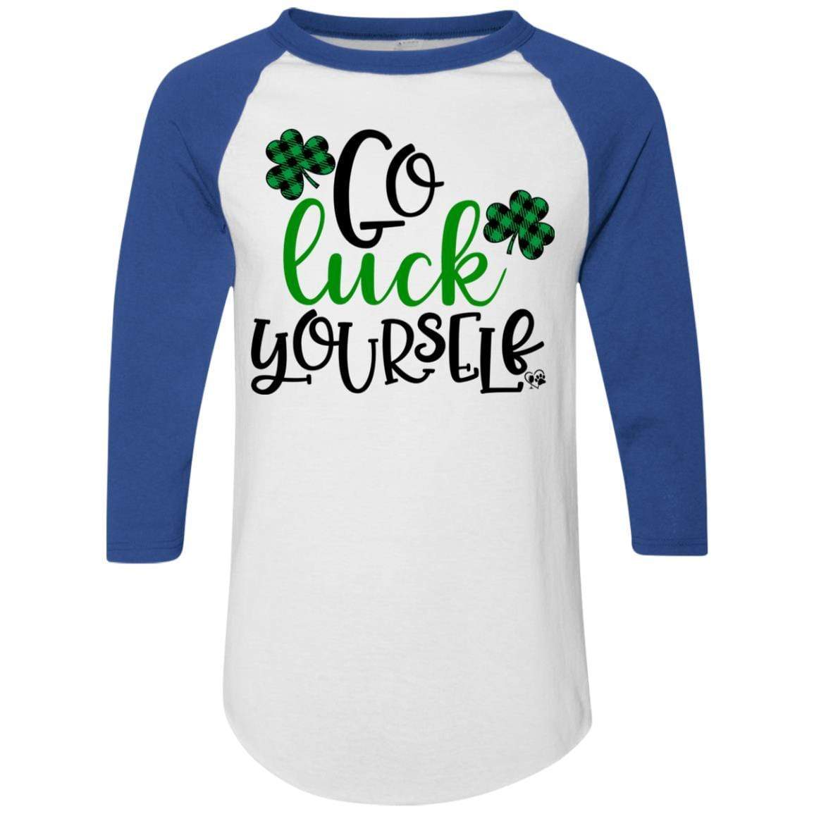 T-Shirts White/Royal / S Winey Bitches Co Colorblock Raglan Jersey WineyBitchesCo