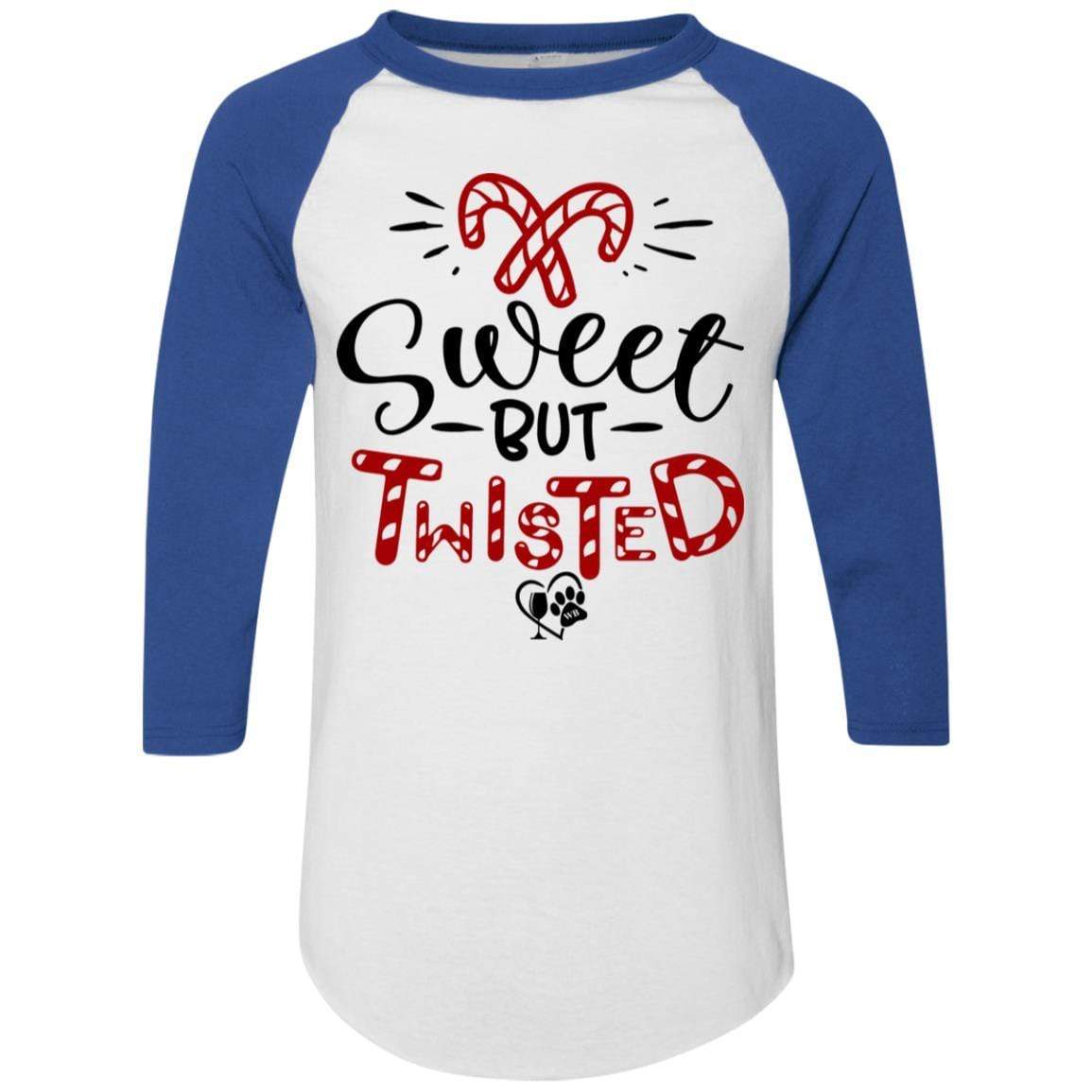 T-Shirts White/Royal / S WineyBitches.Co "Sweet But Twisted" Holiday Colorblock Raglan Jersey WineyBitchesCo