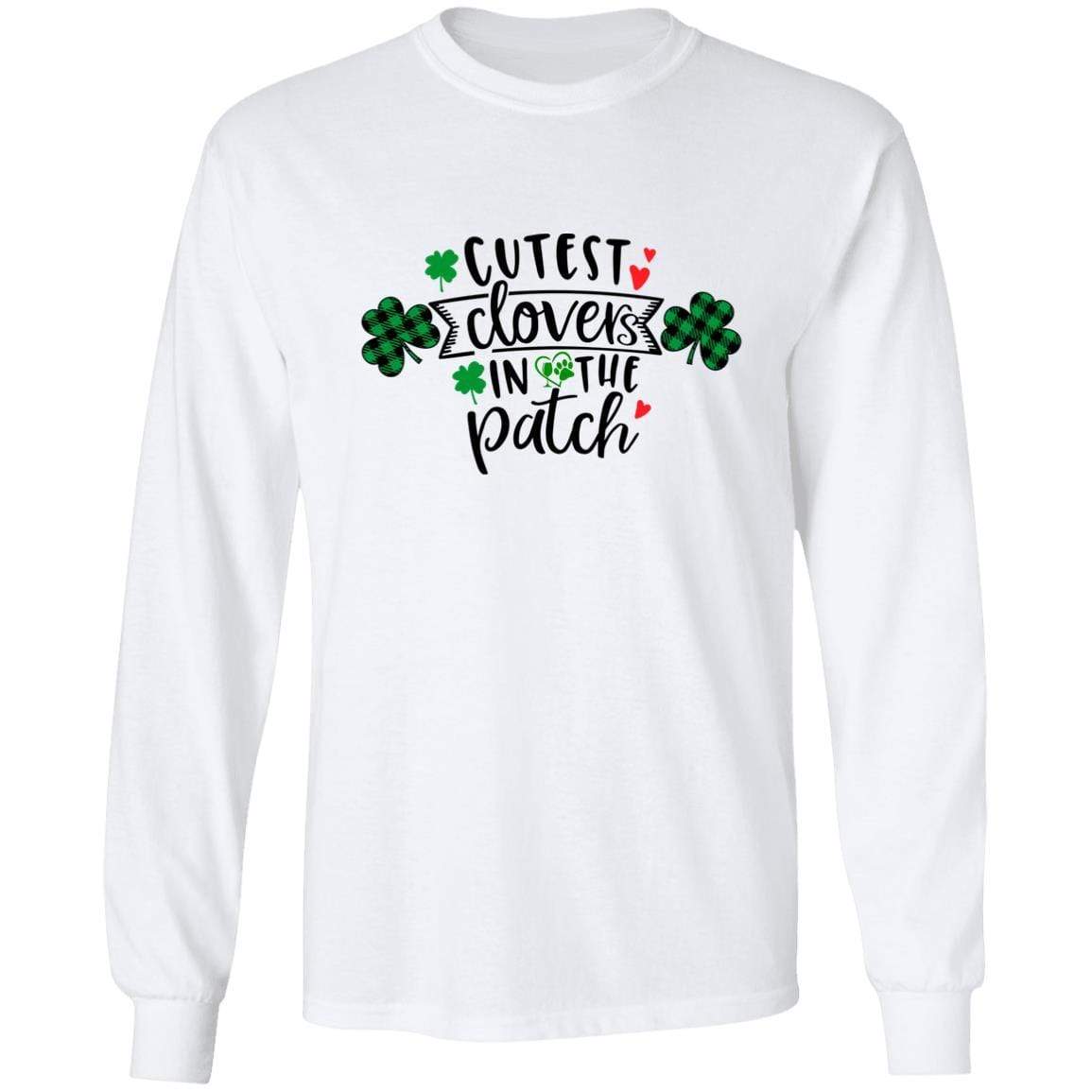 T-Shirts White / S Winey Bitches Co "Cutest Clovers in the Patch" LS Ultra Cotton T-Shirt WineyBitchesCo