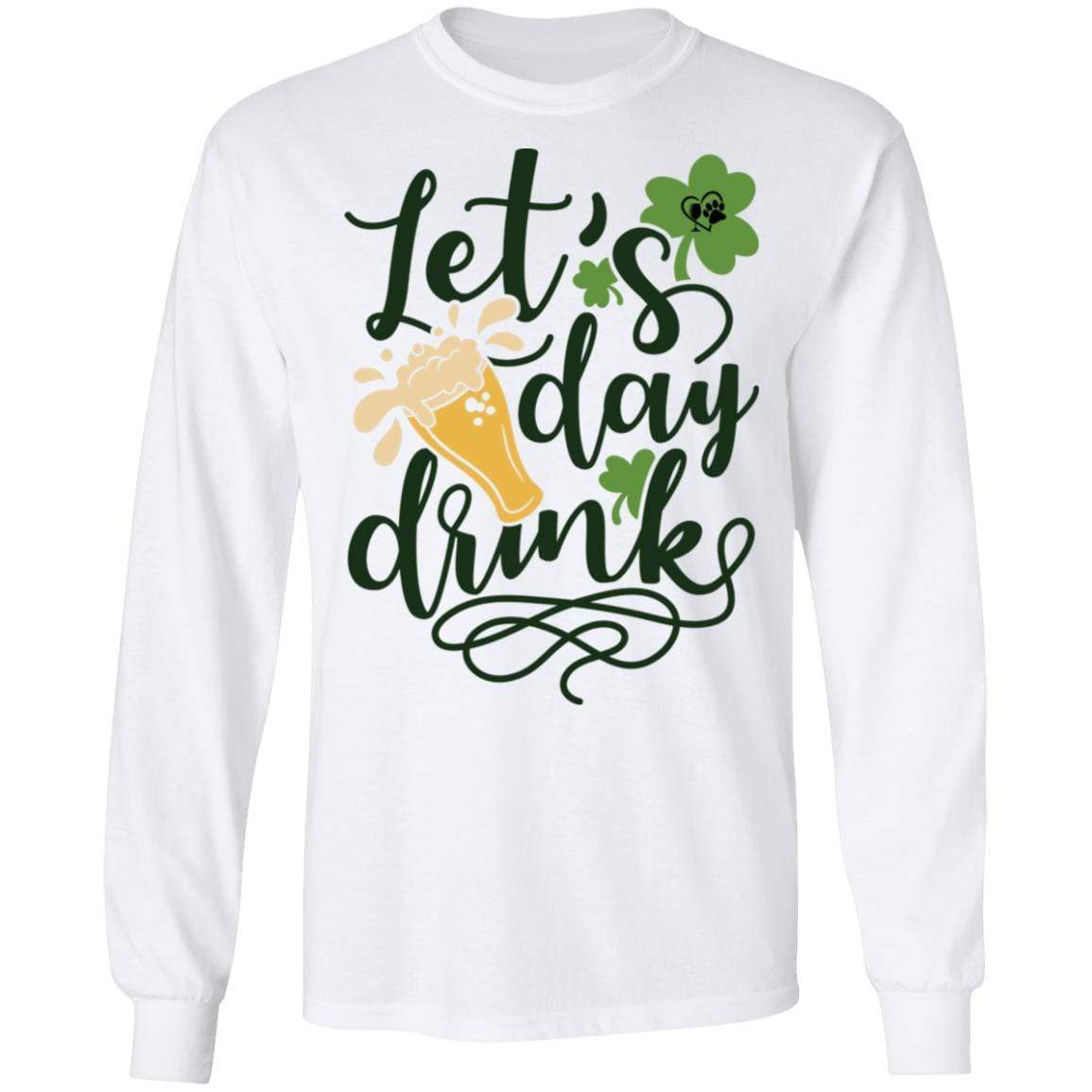 T-Shirts White / S Winey Bitches Co "Let's Day Drink" LS Ultra Cotton T-Shirt WineyBitchesCo