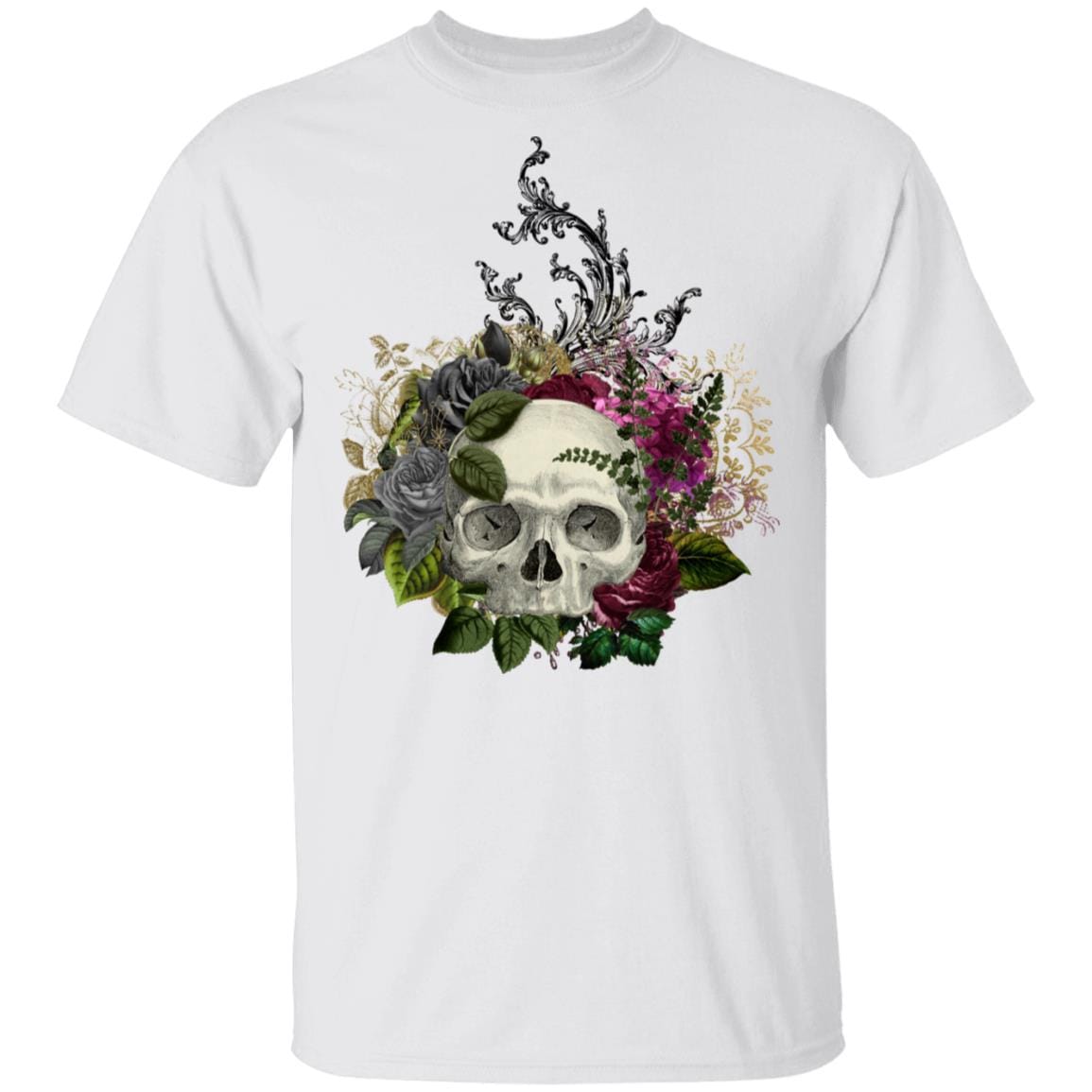 T-Shirts White / S Winey Bitches Co Skull Design #1 5.3 oz. T-Shirt WineyBitchesCo