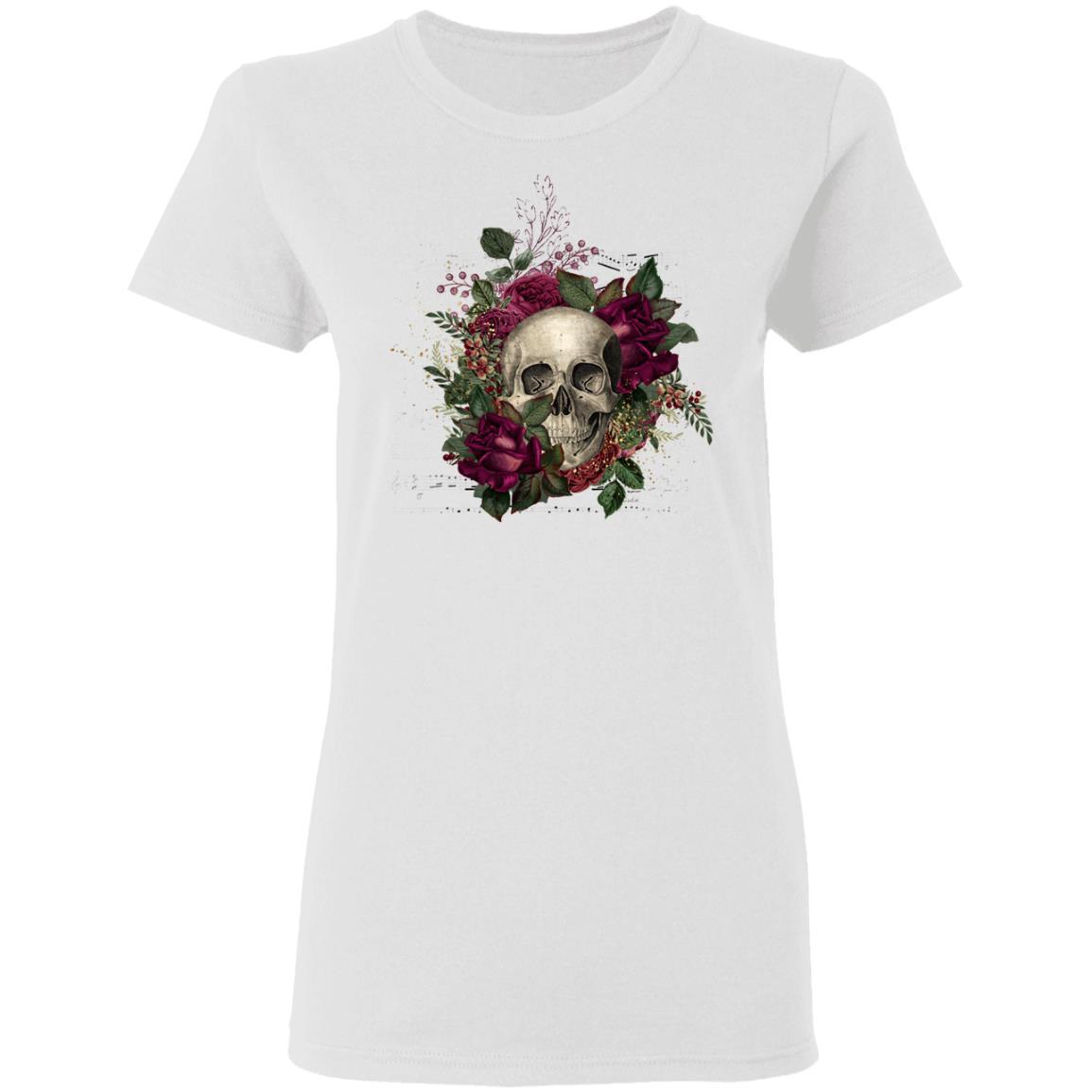 T-Shirts White / S Winey Bitches Co Skull Design #2 Ladies' 5.3 oz. T-Shirt WineyBitchesCo
