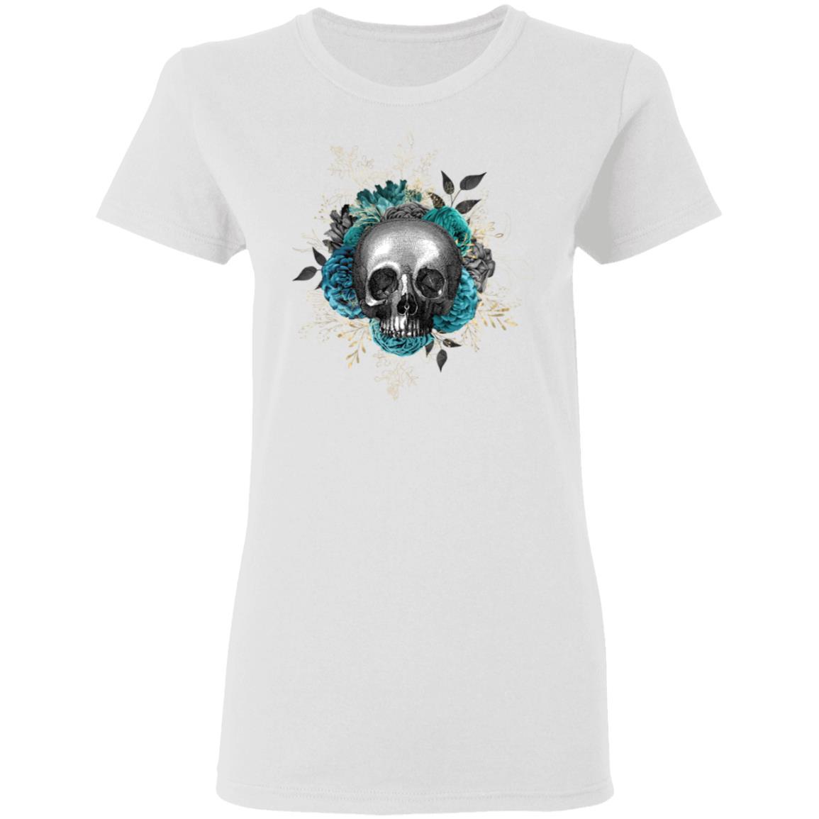 T-Shirts White / S Winey Bitches Co Skull Design #3 Ladies' 5.3 oz. T-Shirt WineyBitchesCo