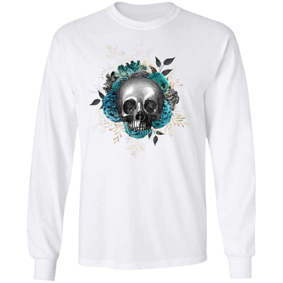 T-Shirts White / S Winey Bitches Co Skull Design #3 LS Ultra Cotton T-Shirt WineyBitchesCo
