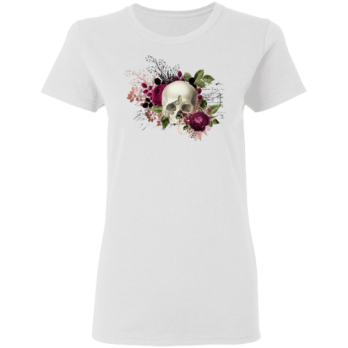 T-Shirts White / S Winey Bitches Co Skull Design #6 Ladies' 5.3 oz. T-Shirt WineyBitchesCo
