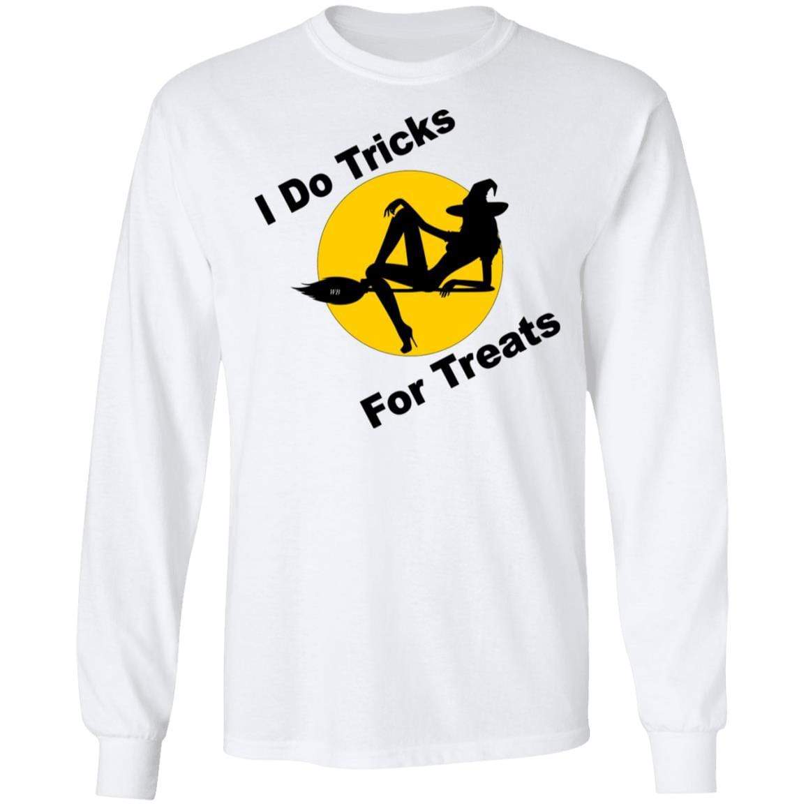 T-Shirts White / S WineyBitches.Co "I Do Tricks For Treats" LS Ultra Cotton T-Shirt WineyBitchesCo