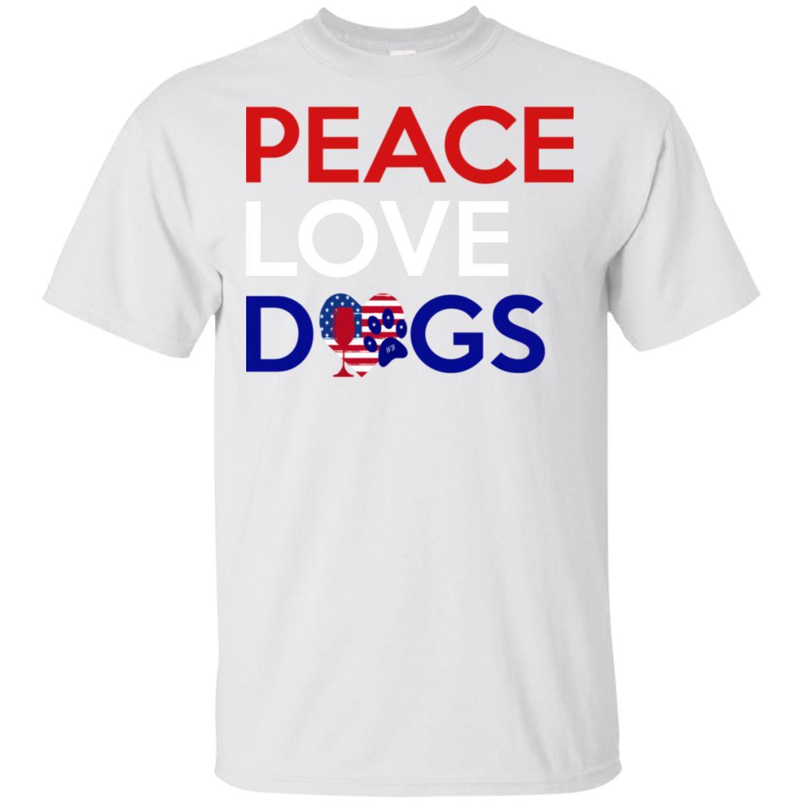 T-Shirts White / S WineyBitches.Co Peace Love Dog Ultra Cotton T-Shirt WineyBitchesCo