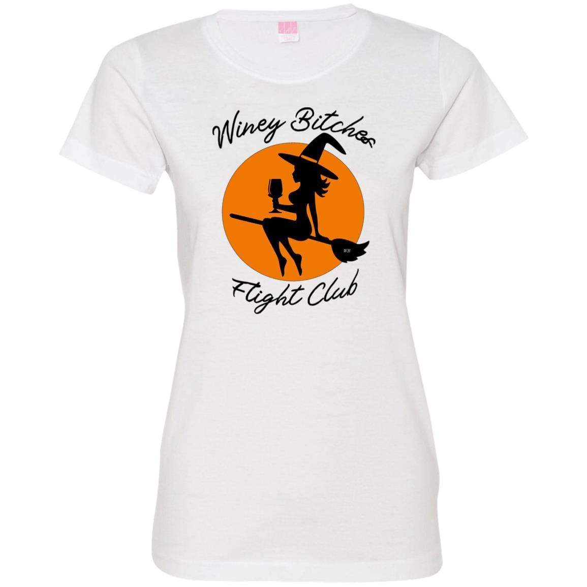 T-Shirts White / S WineyBitches.Co "Winey Bitches Flight Club" Ladies' Fine Jersey T-Shirt WineyBitchesCo
