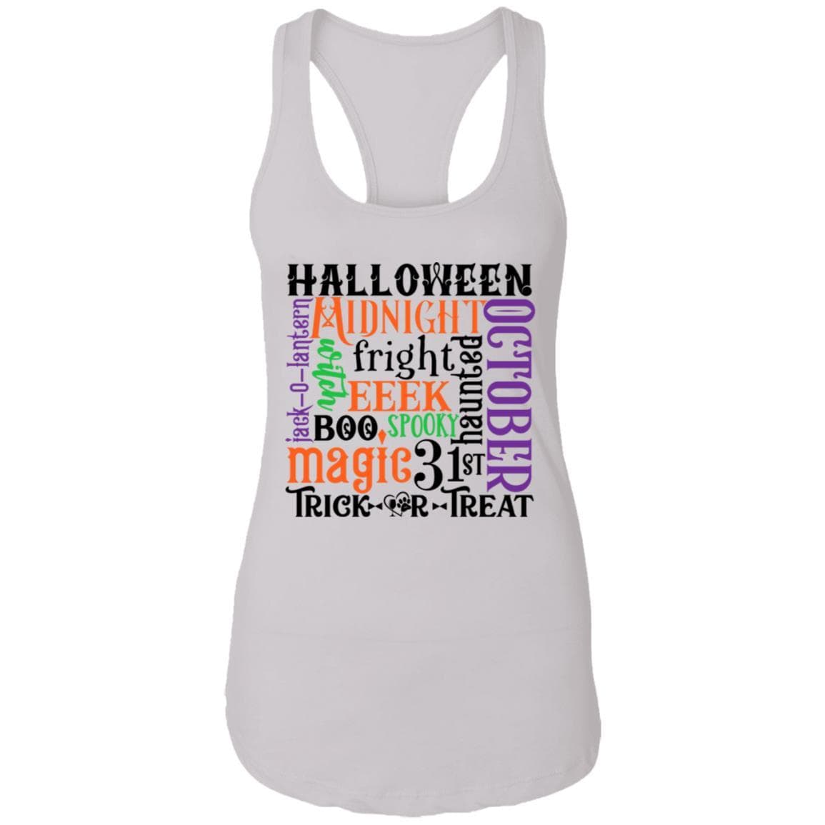 T-Shirts White / X-Small Winey Bitches Co "Halloween Word Jumble" Ladies Ideal Racerback Tank WineyBitchesCo