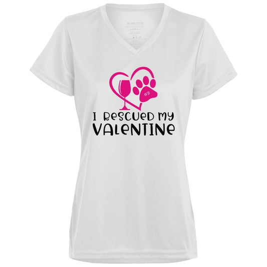 T-Shirts White / X-Small Winey Bitches Co "I Rescued My Valentine" Ladies' Wicking T-Shirt WineyBitchesCo