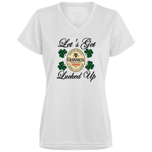 T-Shirts White / X-Small Winey Bitches Co "Let's Get Lucked Up" Guinness Ladies' Wicking T-Shirt WineyBitchesCo