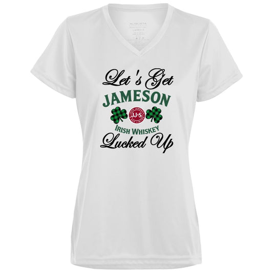 T-Shirts White / X-Small Winey Bitches Co "Let's Get Lucked Up" Jameson Ladies' Wicking T-Shirt WineyBitchesCo