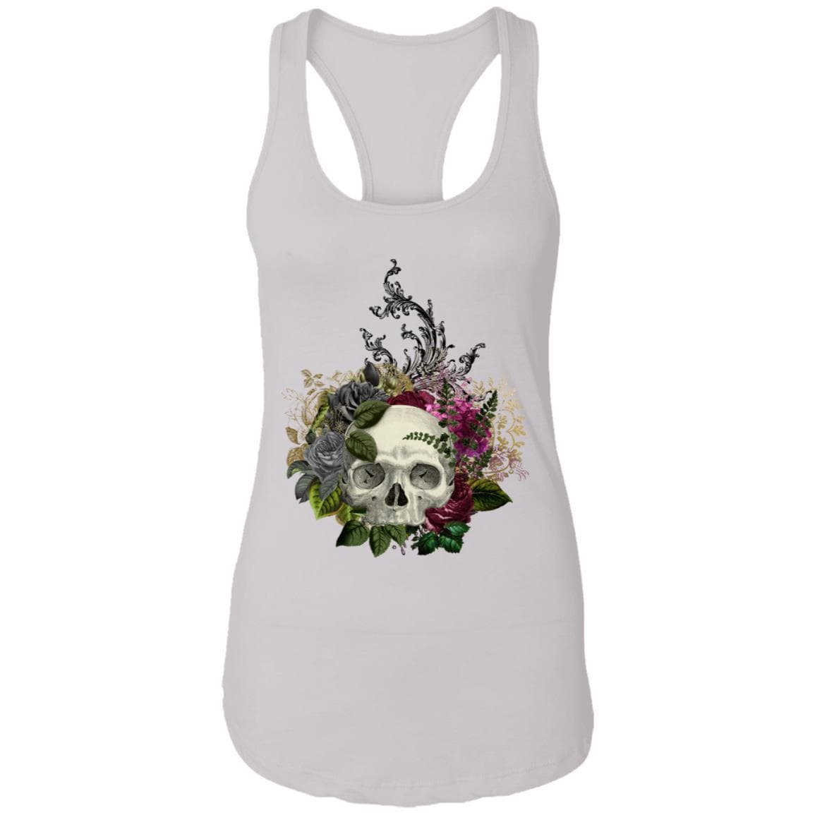 T-Shirts White / X-Small Winey Bitches Co Skull Design #1 Ladies Ideal Racerback Tank WineyBitchesCo