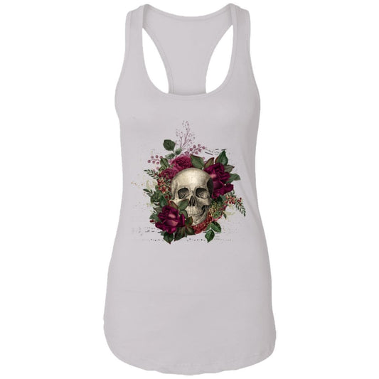 T-Shirts White / X-Small Winey Bitches Co Skull Design #2 Ladies Ideal Racerback Tank WineyBitchesCo