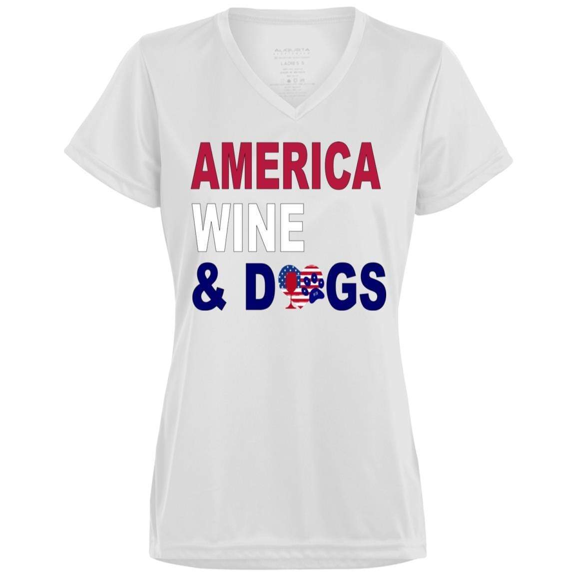 T-Shirts White / X-Small WineyBitches.Co America Wine Dogs Ladies' Wicking T-Shirt WineyBitchesCo