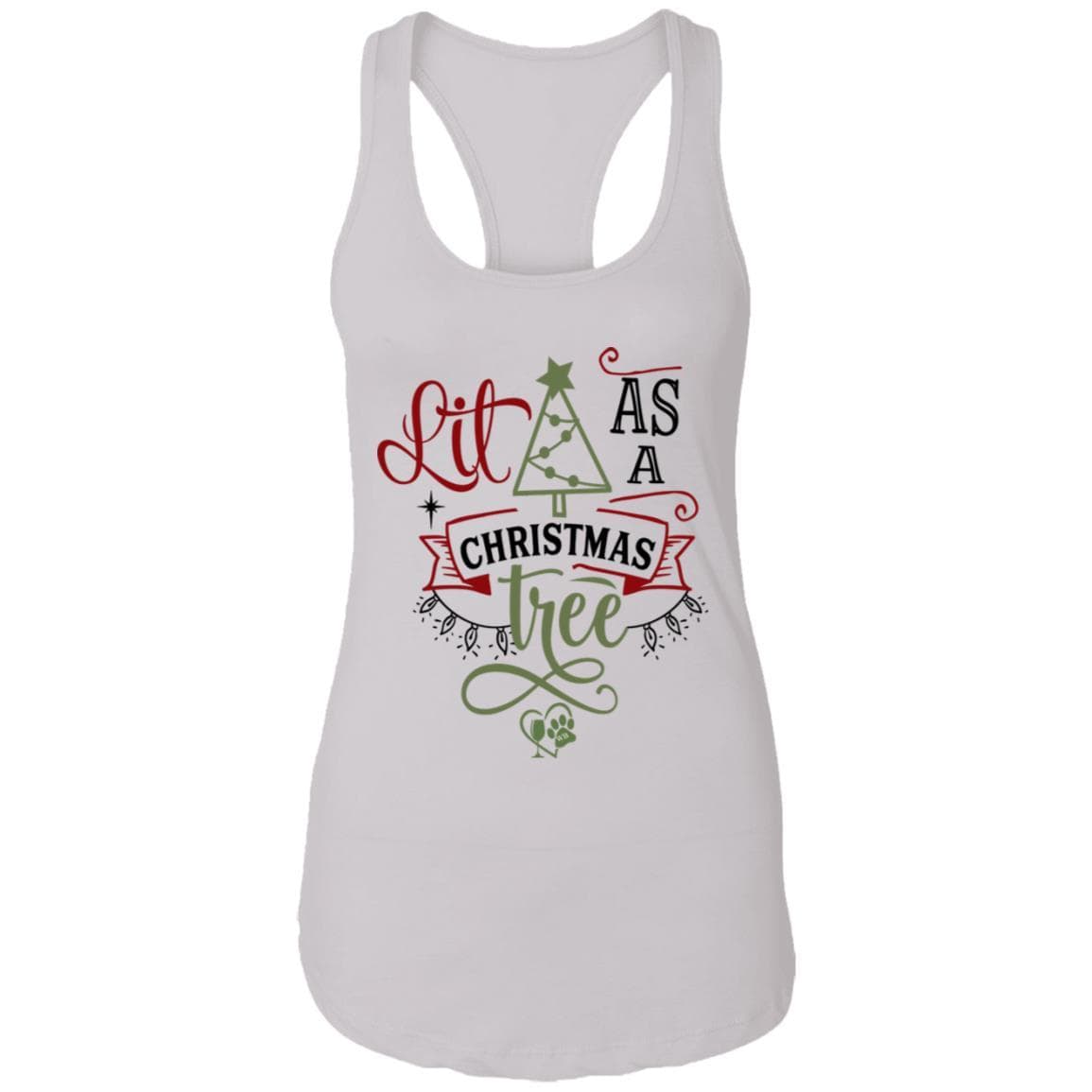 T-Shirts White / X-Small WineyBitches.Co "Lit As A Christmas Tree" Ladies Ideal Racerback Tank WineyBitchesCo
