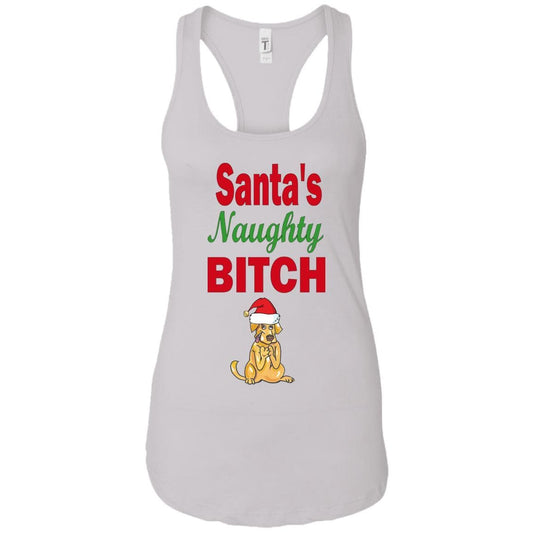 T-Shirts White / X-Small WineyBitches.co Santa's Naughty Bitch-Personalized Racerback Tank WineyBitchesCo