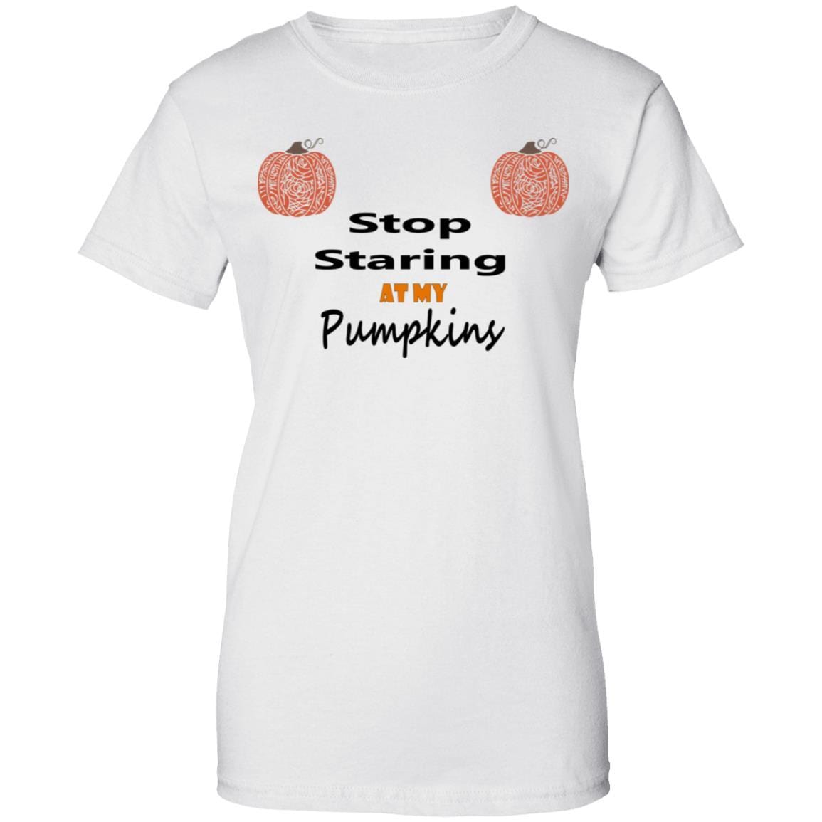 T-Shirts White / X-Small WineyBitches.Co "Stop Staring At My Pumpkins" Ladies' 100% Cotton T-Shirt WineyBitchesCo