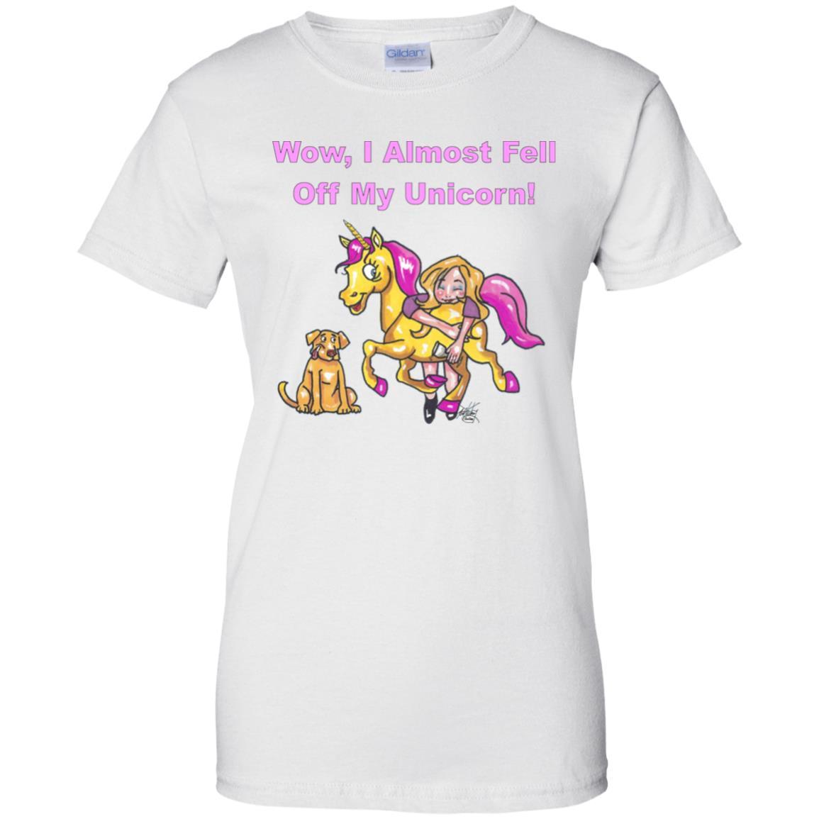 T-Shirts White / X-Small WineyBitches.co "Wow I Almost Fell Off My Unicorn Ladies' 100% Cotton T-Shirt WineyBitchesCo