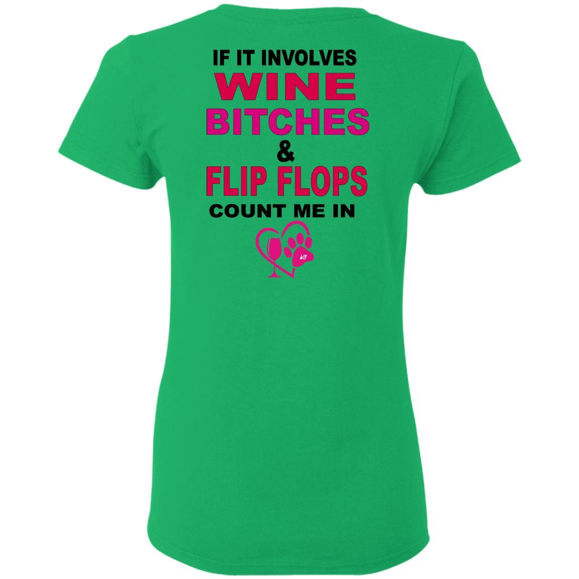 T-Shirts WineyBitches.co Hilariously Funny "Count Me In" Ladies T-Shirt for Wine & Dog Lovers WineyBitchesCo
