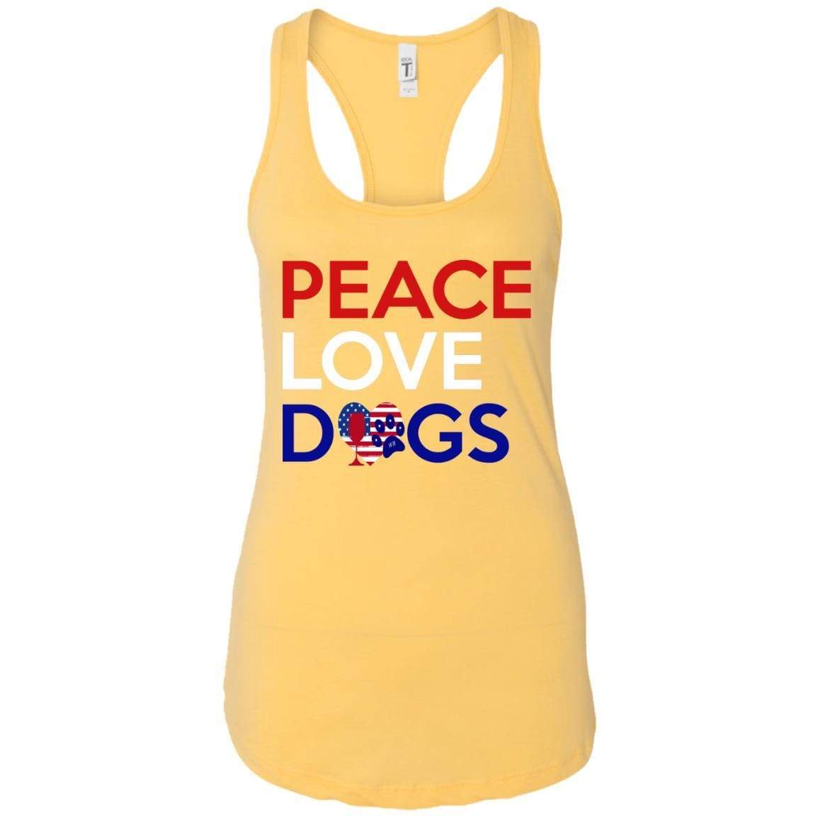 Tank Top Banana Cream / X-Small WineyBitches.Co Peace Love Dogs Ladies Ideal Racerback Tank WineyBitchesCo