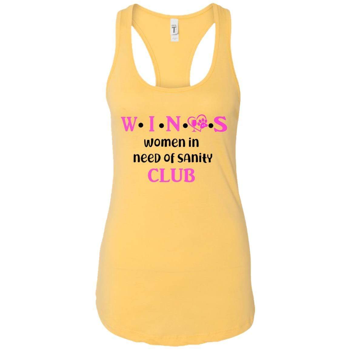 Tank Top Banana Cream / X-Small WineyBitches.Co WINOS Club Ladies Ideal Racerback Tank Top (Pink Lettering) WineyBitchesCo