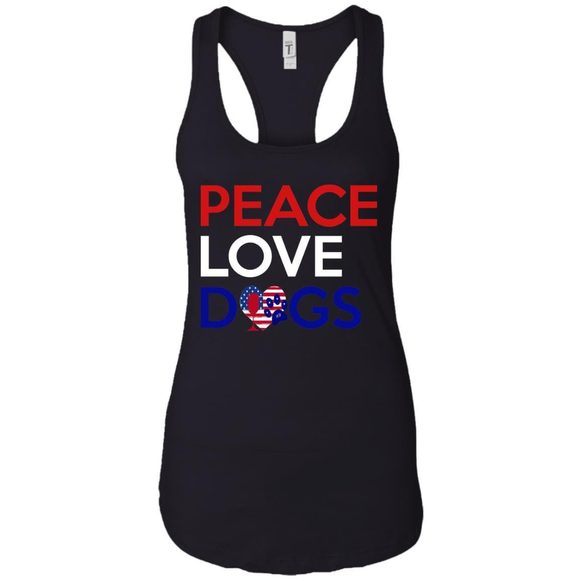 Tank Top Black / X-Small WineyBitches.Co Peace Love Dogs Ladies Ideal Racerback Tank WineyBitchesCo