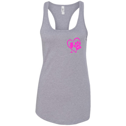 Tank Top Heather Grey / X-Small WineyBitches.co "K9 Confetti" Ideal Racerback Tank Duel Printed. Ladies Ideal Racerback Tank WineyBitchesCo