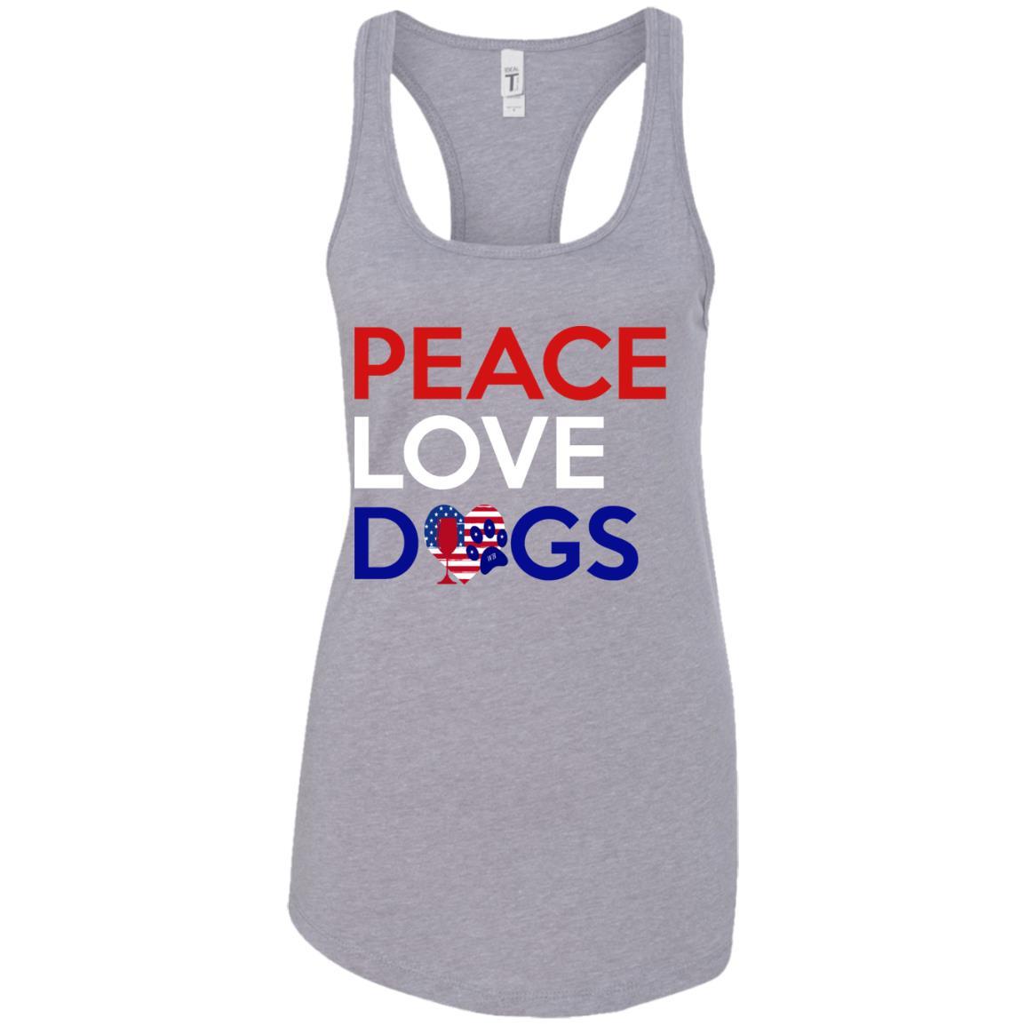 Tank Top Heather Grey / X-Small WineyBitches.Co Peace Love Dogs Ladies Ideal Racerback Tank WineyBitchesCo