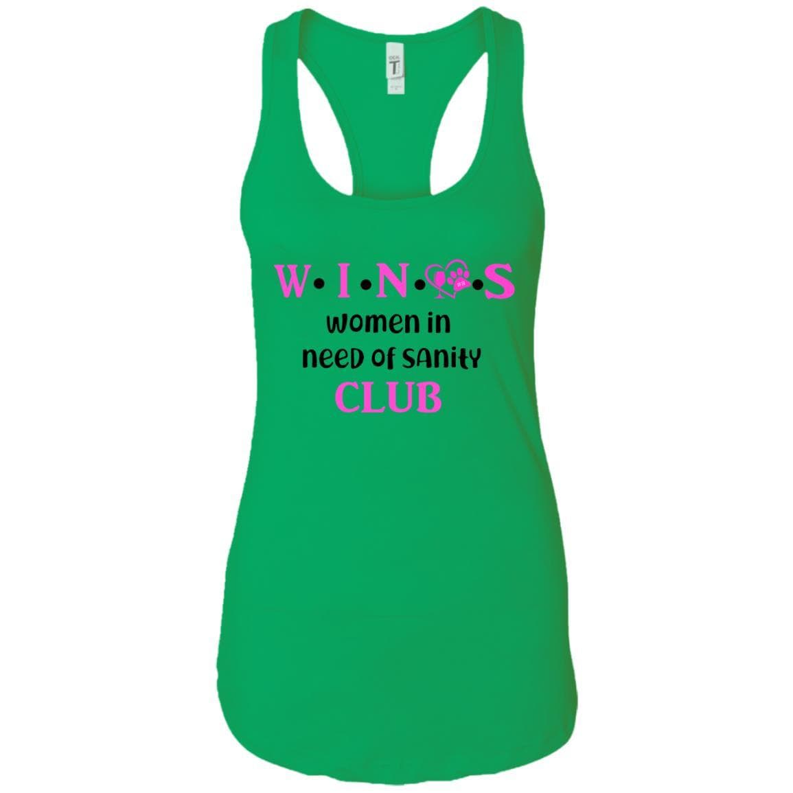 Tank Top Kelly Green / X-Small WineyBitches.Co WINOS Club Ladies Ideal Racerback Tank Top (Pink Lettering) WineyBitchesCo