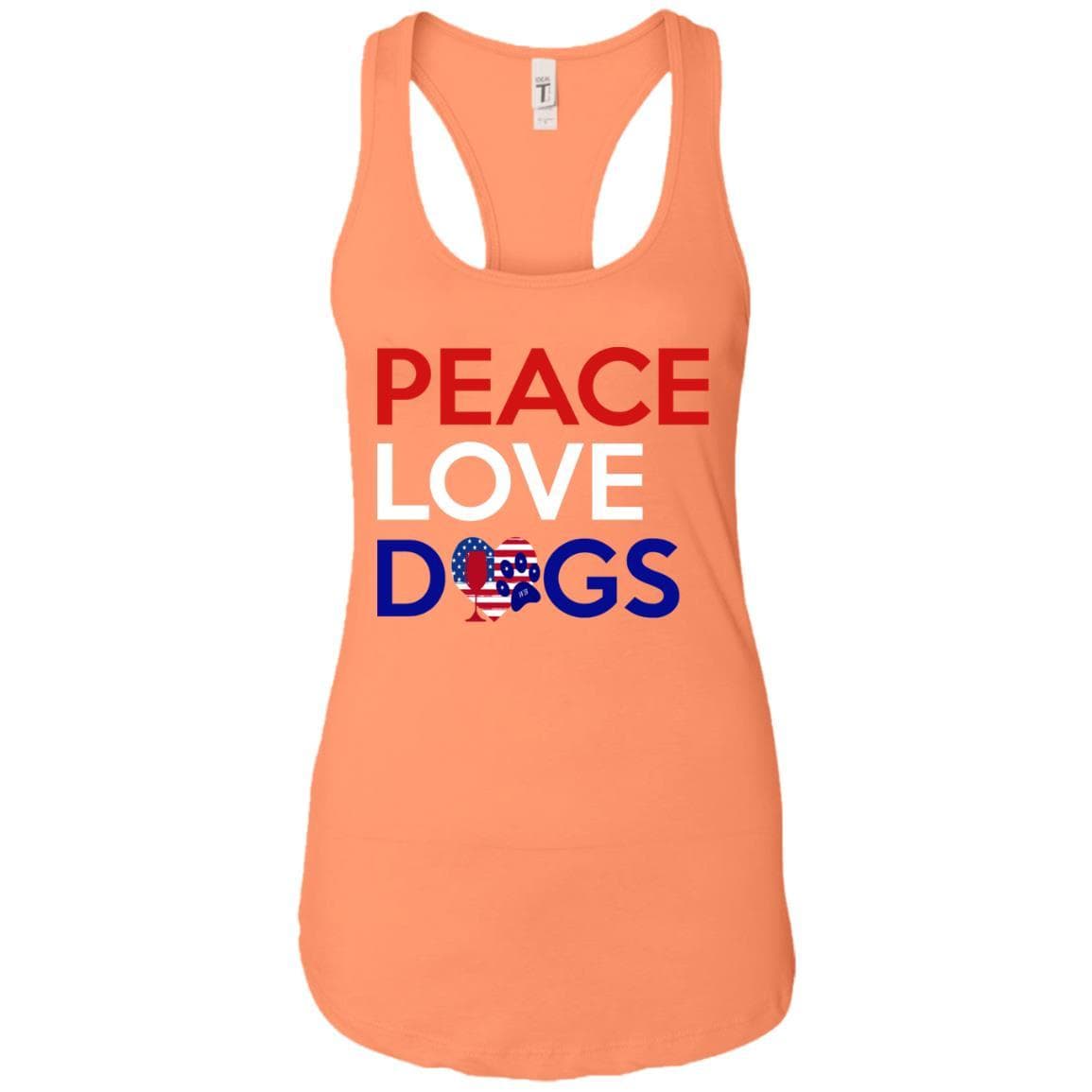 Tank Top Light Orange / X-Small WineyBitches.Co Peace Love Dogs Ladies Ideal Racerback Tank WineyBitchesCo