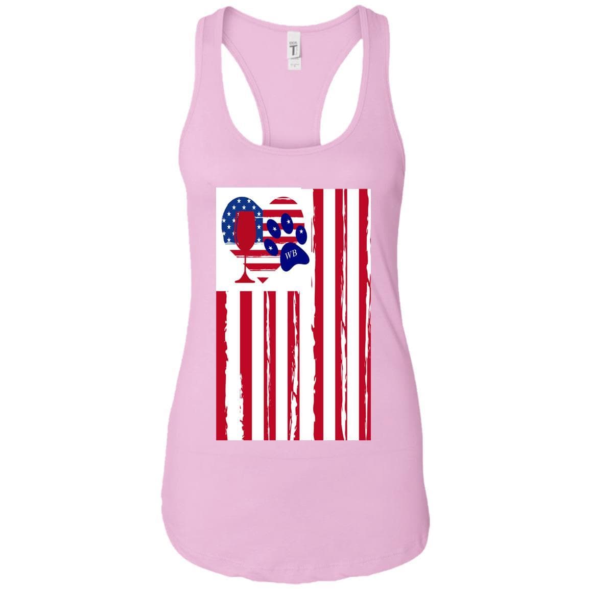 Tank Top Lilac / X-Small WineyBitches.Co American Flag Wine Paw Heart Ladies Ideal Racerback Tank WineyBitchesCo