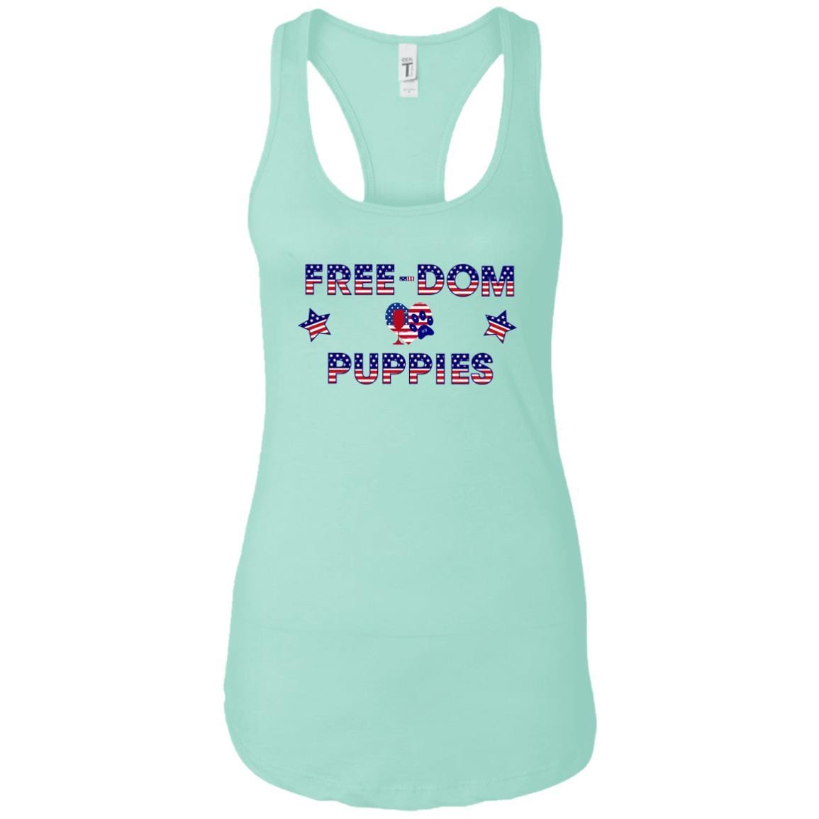 Tank Top Mint / X-Small WineyBitches.Co Free-Dom Puppies Ladies Ideal Racerback Tank WineyBitchesCo
