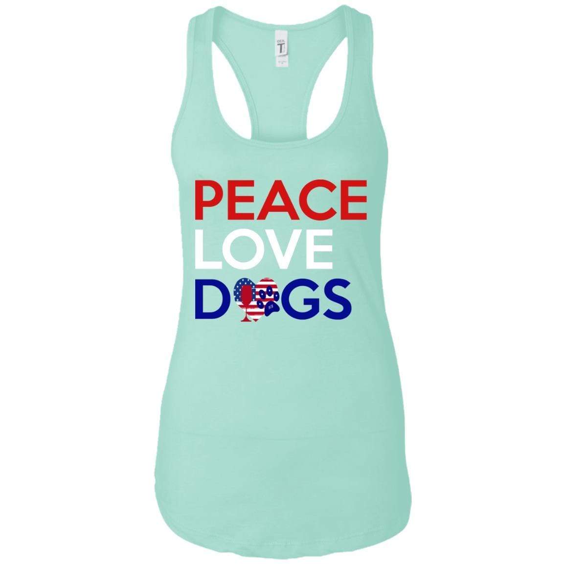 Tank Top Mint / X-Small WineyBitches.Co Peace Love Dogs Ladies Ideal Racerback Tank WineyBitchesCo