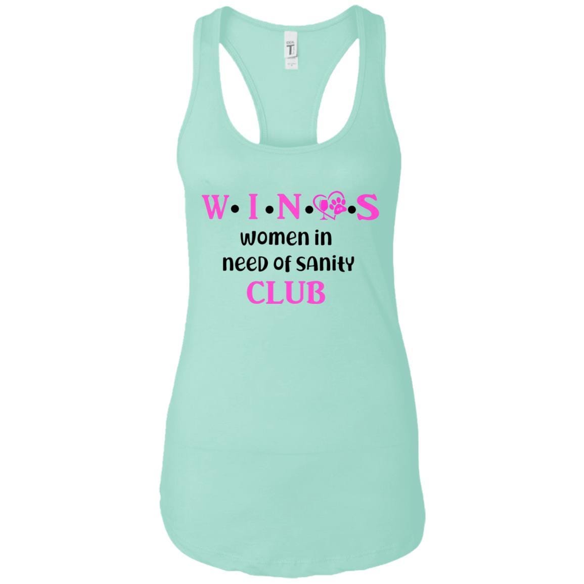 Tank Top Mint / X-Small WineyBitches.Co WINOS Club Ladies Ideal Racerback Tank Top (Pink Lettering) WineyBitchesCo