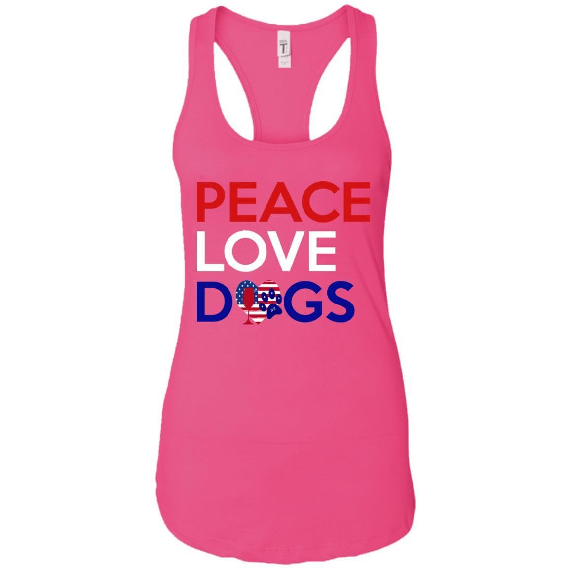 Tank Top Raspberry / X-Small WineyBitches.Co Peace Love Dogs Ladies Ideal Racerback Tank WineyBitchesCo