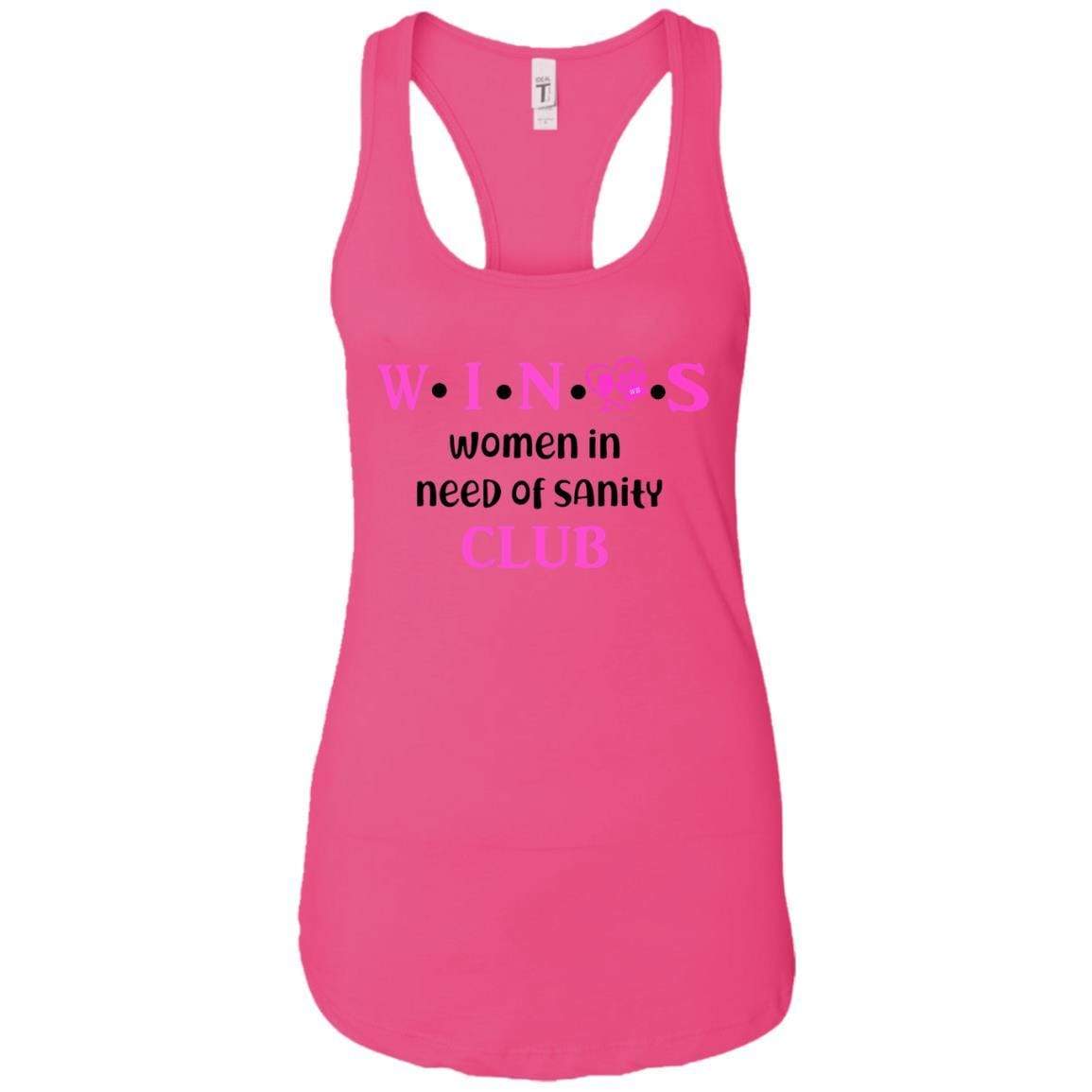 Tank Top Raspberry / X-Small WineyBitches.Co WINOS Club Ladies Ideal Racerback Tank Top (Pink Lettering) WineyBitchesCo