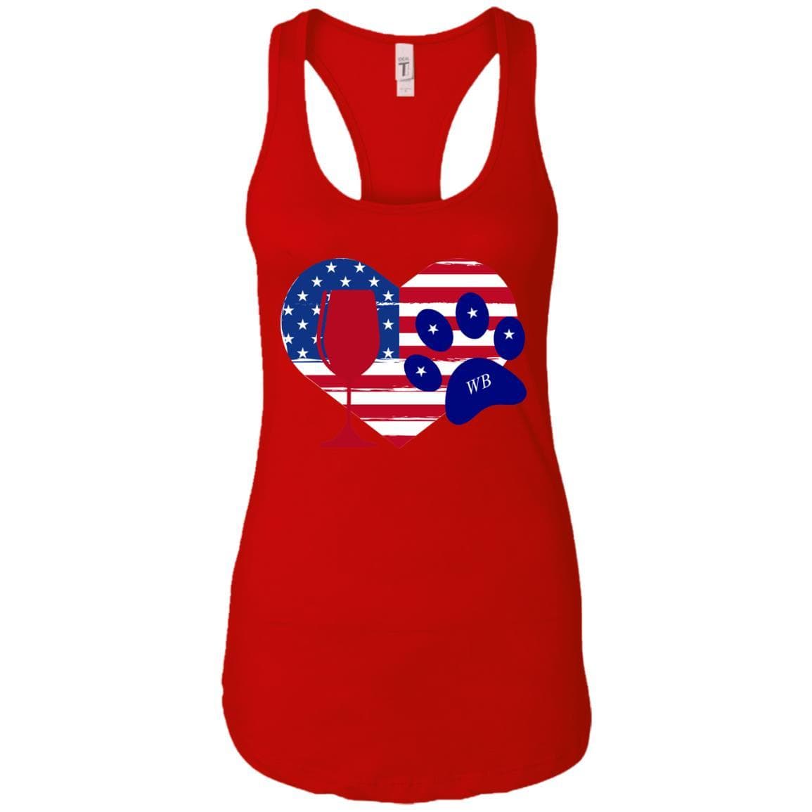 Tank Top Red / X-Small WineyBitches.Co American Wine Paw Heart Ladies Ideal Racerback Tank WineyBitchesCo