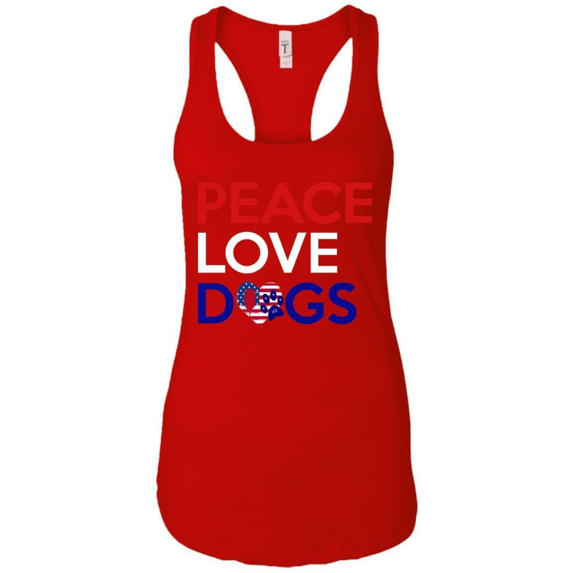 Tank Top Red / X-Small WineyBitches.Co Peace Love Dogs Ladies Ideal Racerback Tank WineyBitchesCo