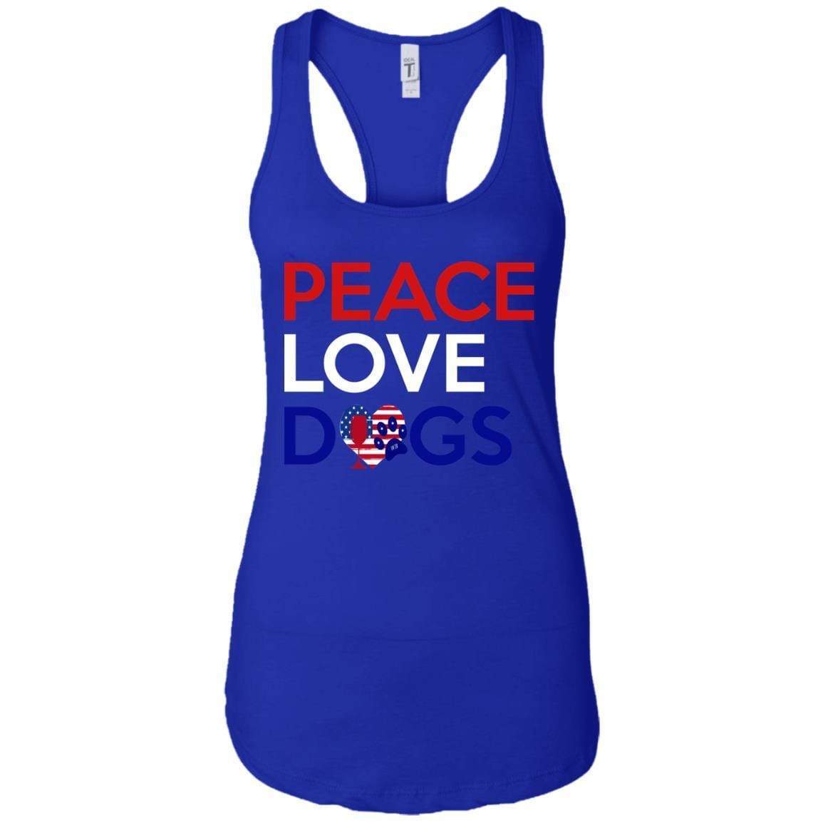 Tank Top Royal / X-Small WineyBitches.Co Peace Love Dogs Ladies Ideal Racerback Tank WineyBitchesCo