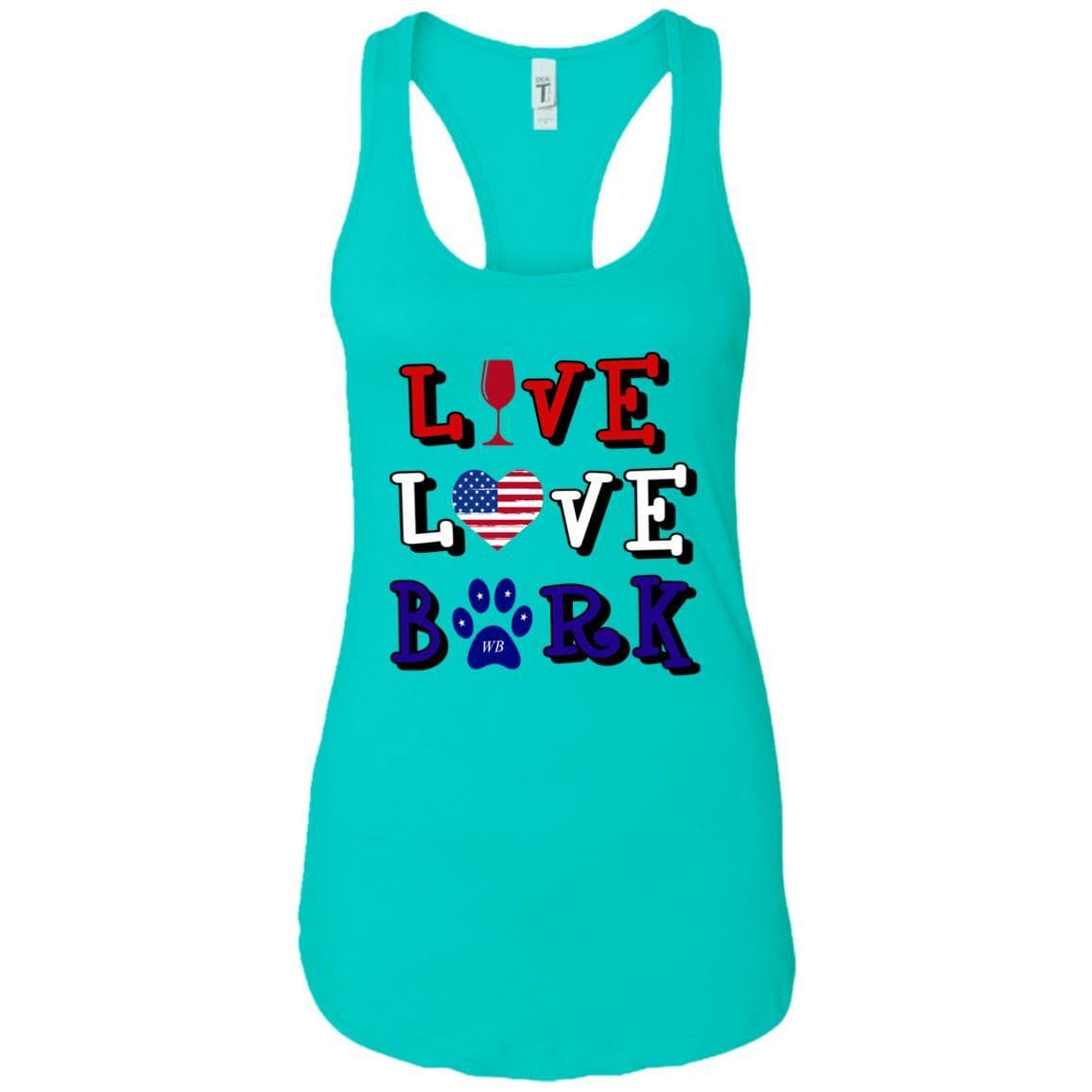 Tank Top Tahiti Blue / X-Small WineyBitches.Co "Live Love Bark" RWB Ladies Ideal Racerback Tank WineyBitchesCo