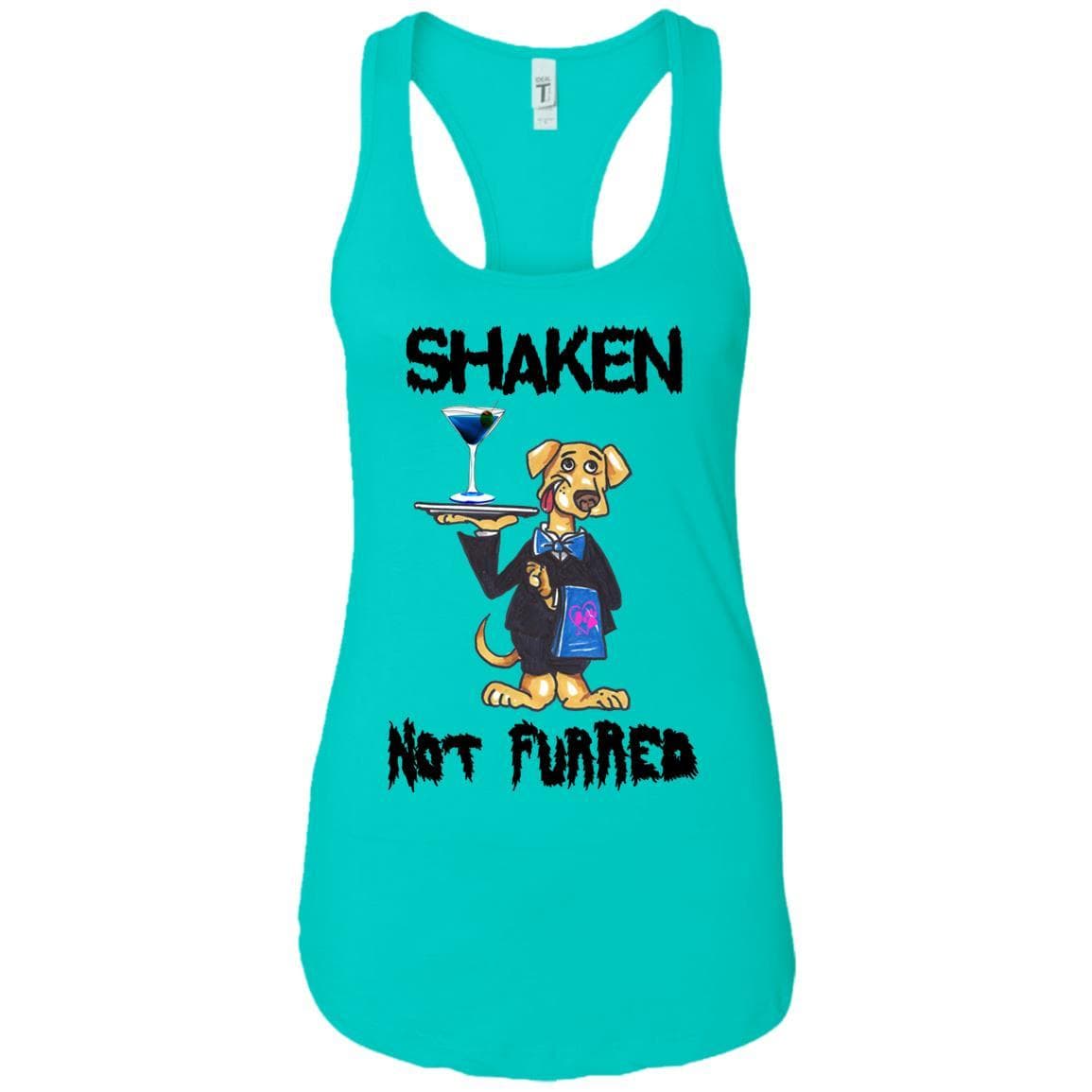 Tank Top Tahiti Blue / X-Small WineyBitches.Co "Shaken Not Furred" Ladies Ideal Racerback Tank WineyBitchesCo